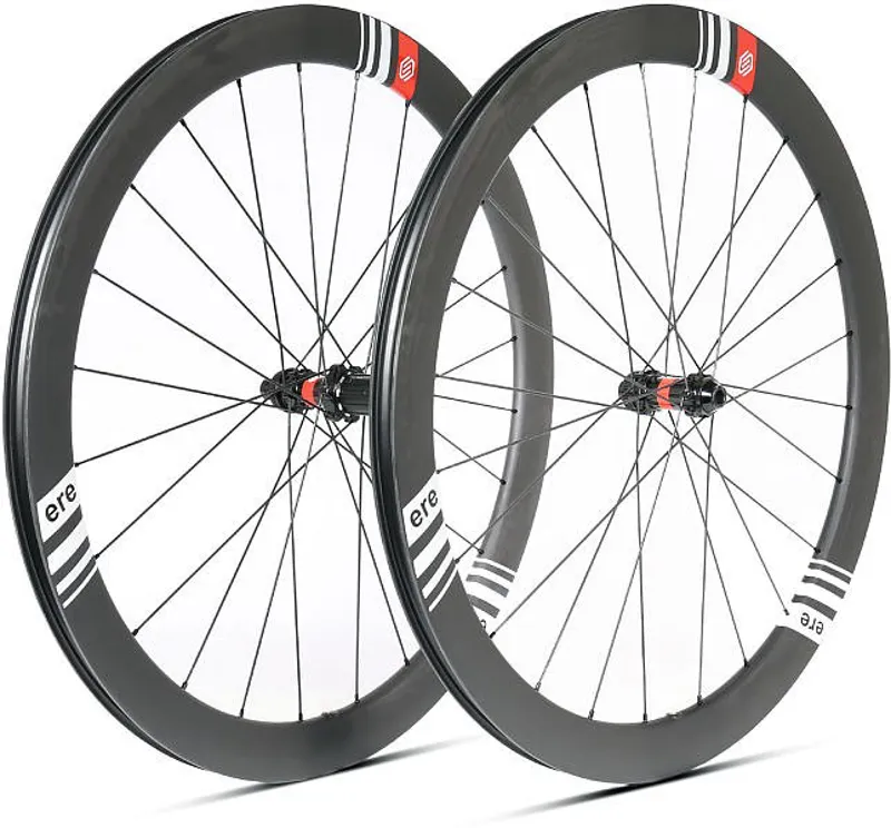 ERE Omnia CL 45 Carbon Disc Road Wheelset - Shimano - Black/White - Image 3