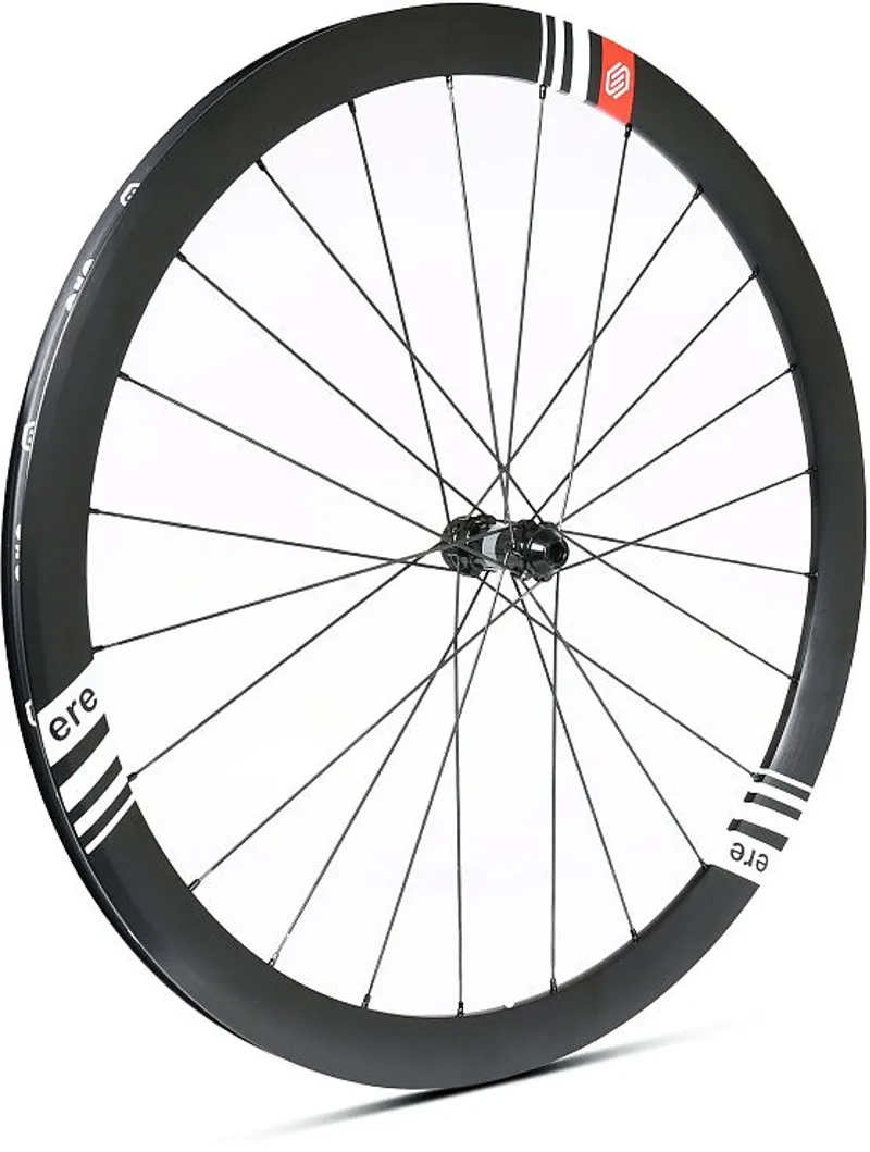 ERE Explorator GC 45 Alu Disc Road Wheelset - Shimano - Black/White - Image 4