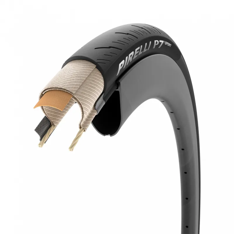 Pirelli P7 Sport 700x28c TechBELT Road Clincher Tyre - Black - Image 2