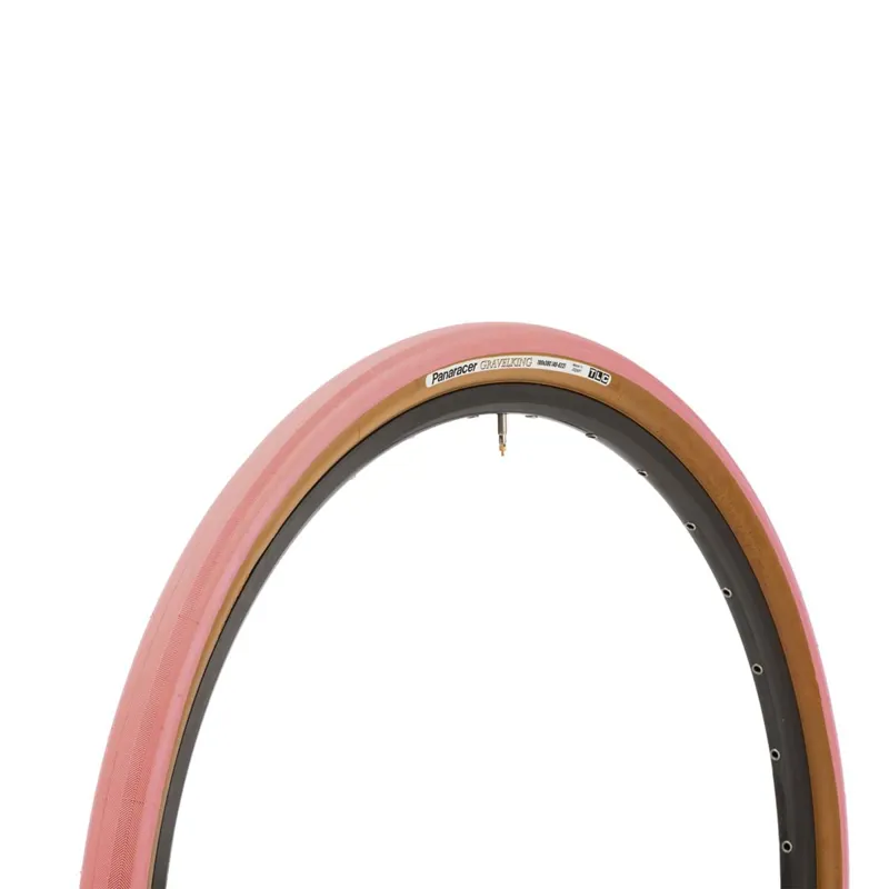 Panaracer Gravel King Slick CE Tlc Gravel Tyre - Flamingo Pink/Brown