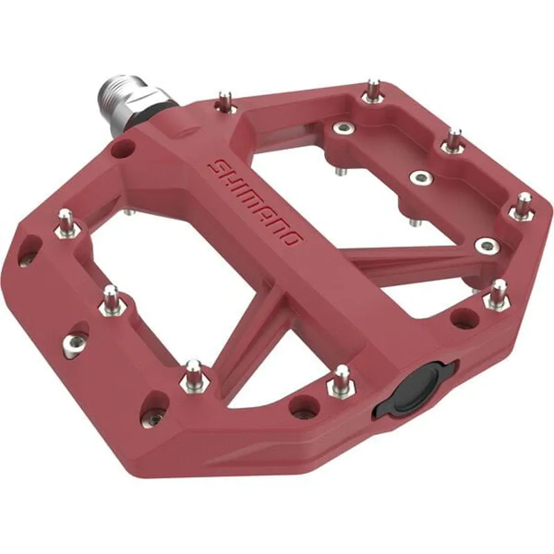 Shimano GR400 Flat Resin MTB Pedals - Red - Image 2