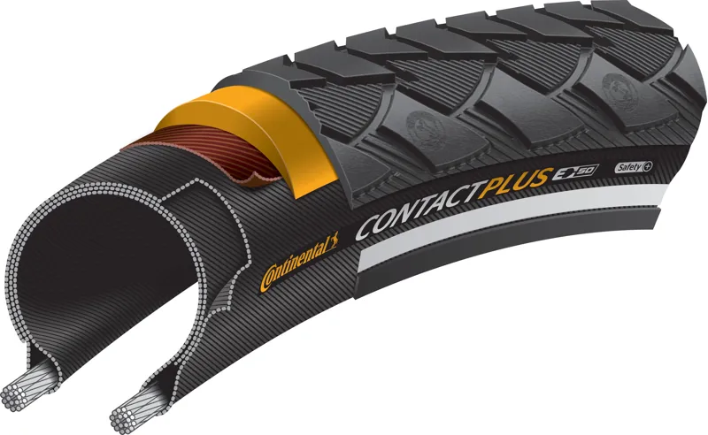Continental Contact Plus Reflective 26 Inch Tyre - Black - 26 X 1.75.